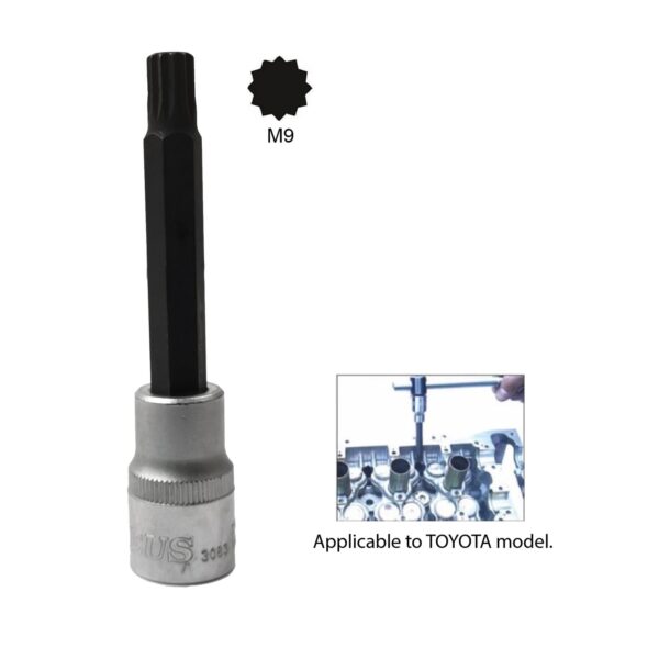 3083 M9 x 1/2″Dr Cylinder Head Bolt Tool (For Toyota)